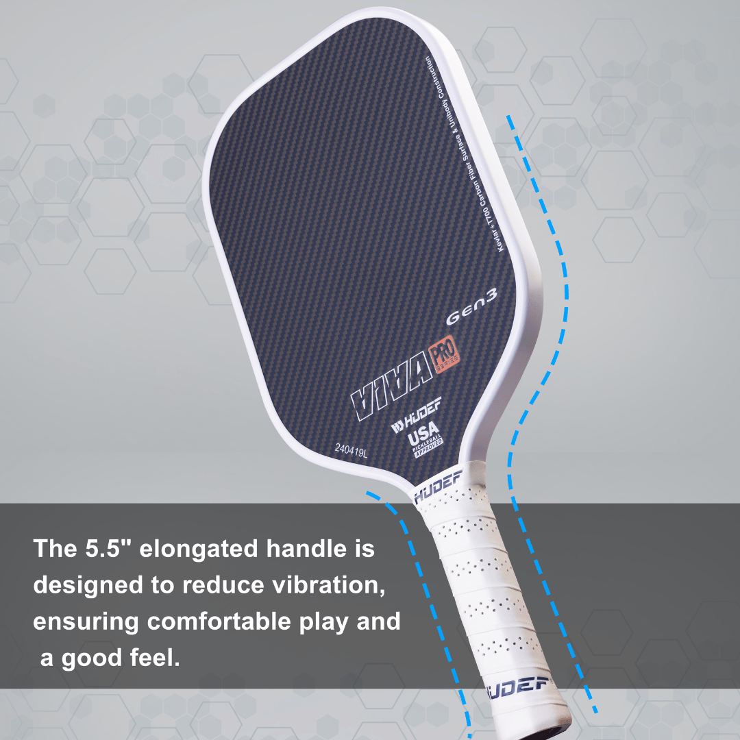 Hudef Viva Pro™ Gen3 Elongated Pickleball Paddle (Kevlar)